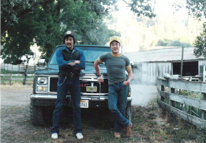 Posing with his pickup